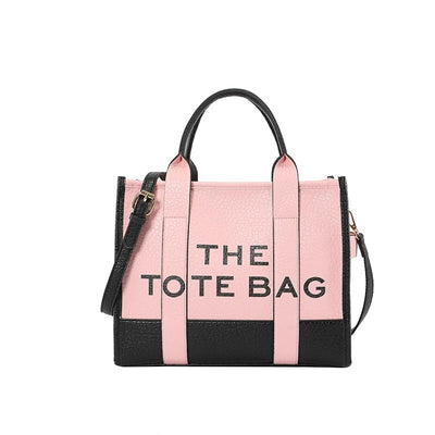 Classy Shoulder Strap Letter Printed Leather Tote Bag