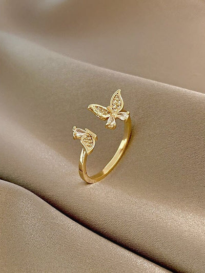 Butterfly zircon ring