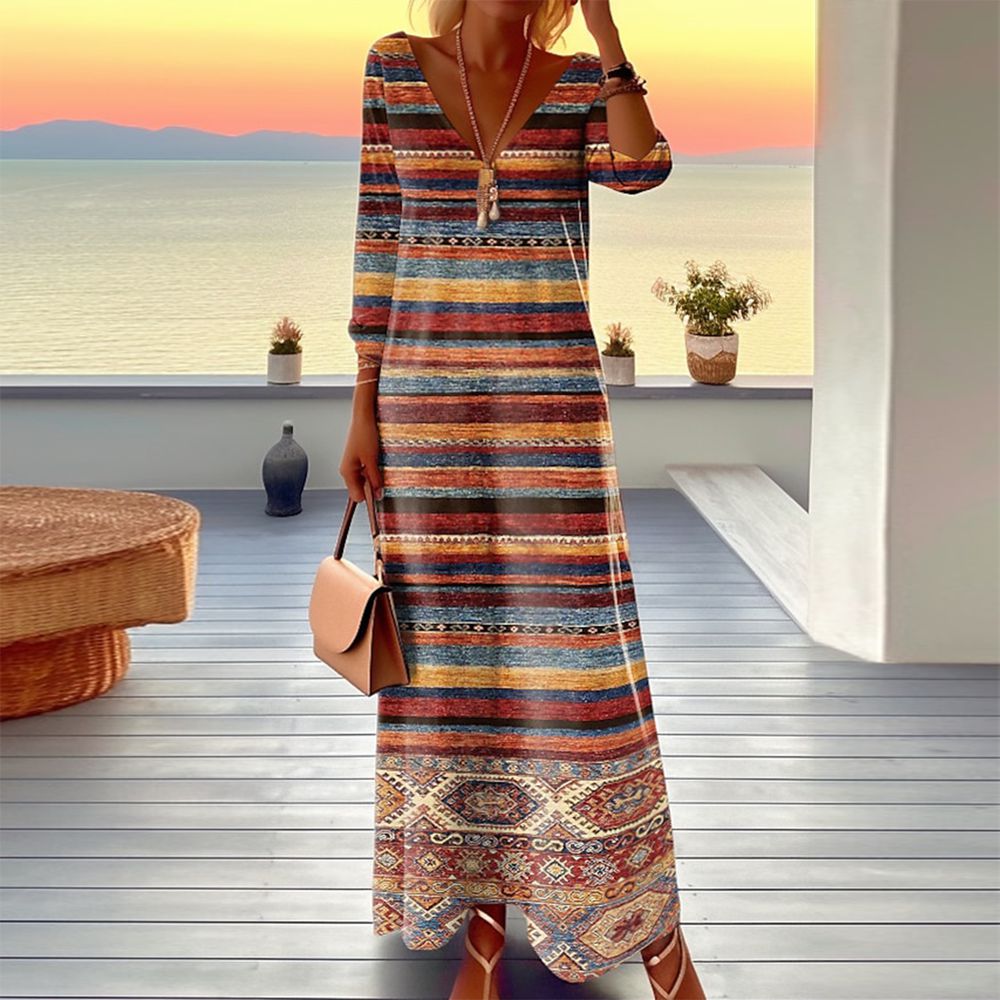 Milia™ Long Sleeve Print Midi Dress