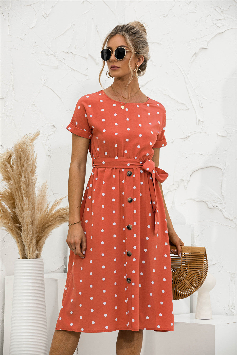 Maya™ Polka Dot Midi Dress