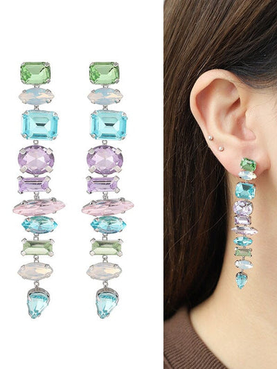 Sparkling Glass Diamond Earring & Ring