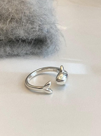 Cute Silver Dolphin Ring