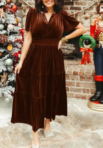 Valerina™ Velvet Tiered Maxi Dress