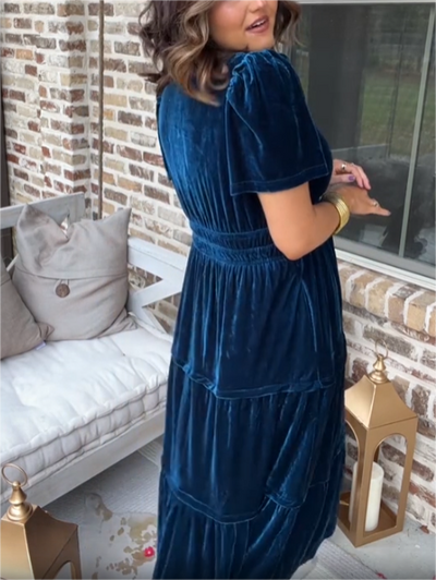 Valerina™ Velvet Tiered Maxi Dress