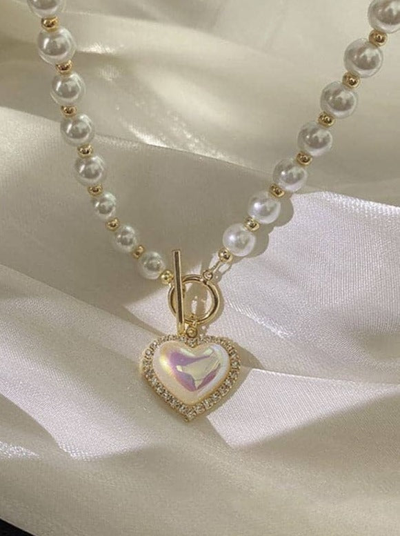 Pearl Heart Pendant Necklace