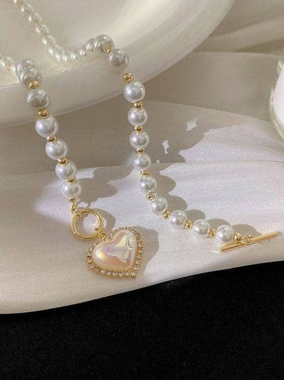 Pearl Heart Pendant Necklace