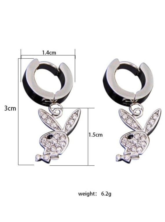 Y2K Rhinestone Rabbit Earrings