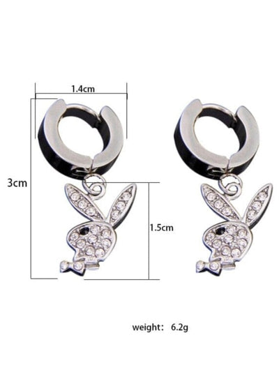 Y2K Rhinestone Rabbit Earrings