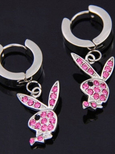 Y2K Rhinestone Rabbit Earrings