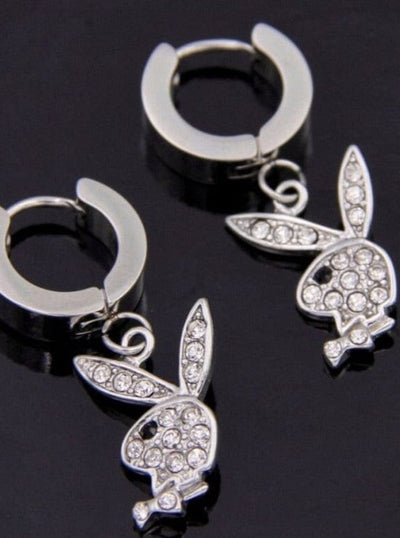 Y2K Rhinestone Rabbit Earrings